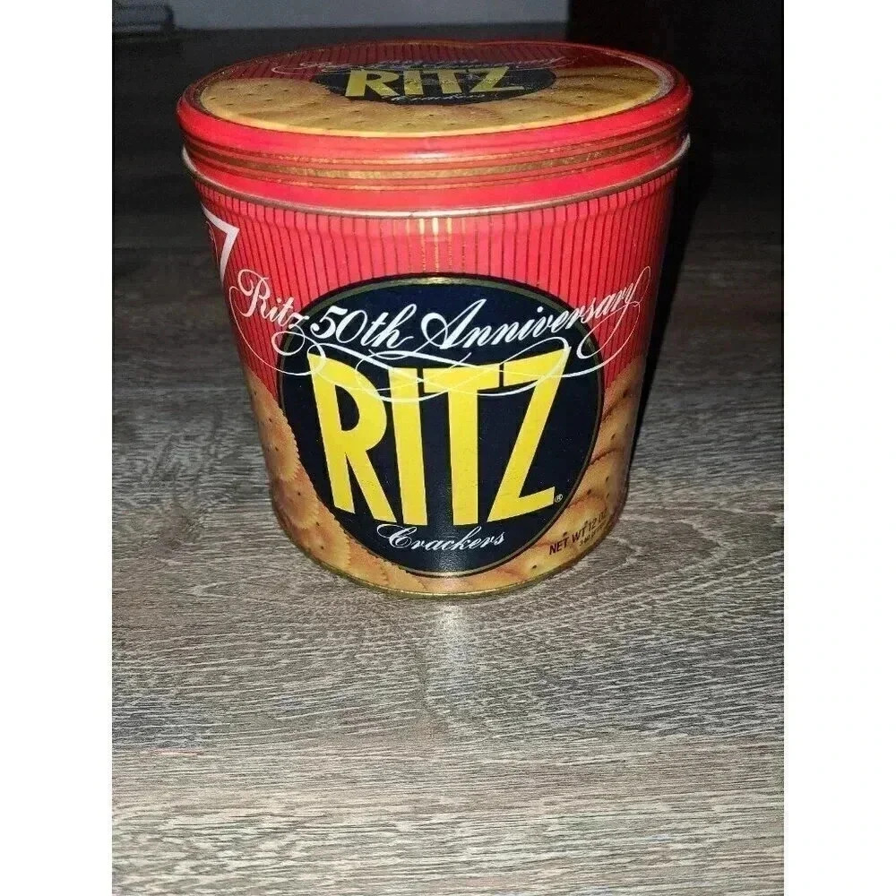 Vintage Ritz 50th anniversary crackers metal canister